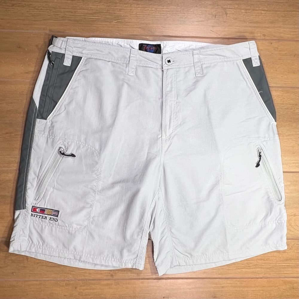 RailRiders Bitter End Mens Nylon Hiking Sailing Shorts Grey White Size 42‎